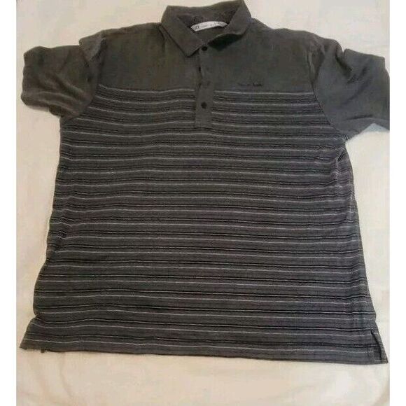 Travis Mathew Other - TRAVIS MATHEWS POLO SHIRT‎ MENS SIZE XL  GOLF GRAY STRIPED EMBROIDED LOGO EUC!